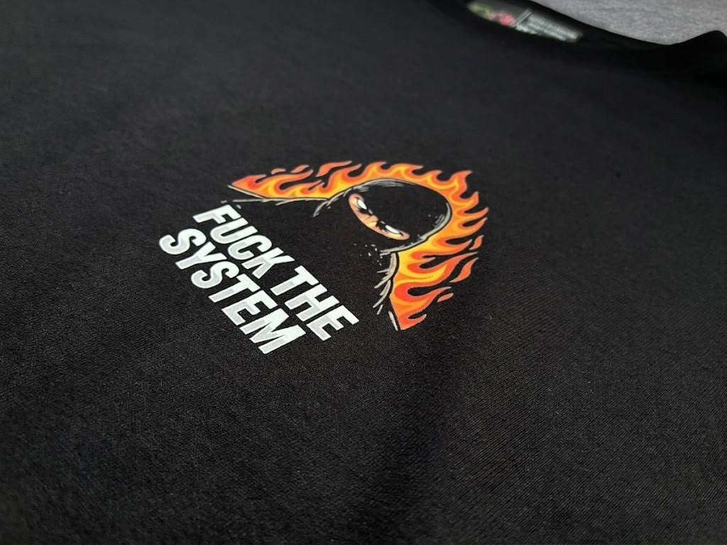 Camiseta Oversized "Fuck The System" – Black Edition