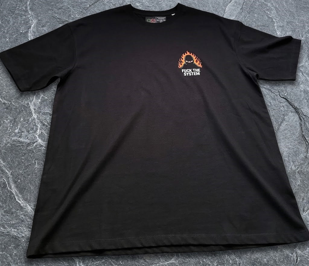 Camiseta Oversized "Fuck The System" – Black Edition