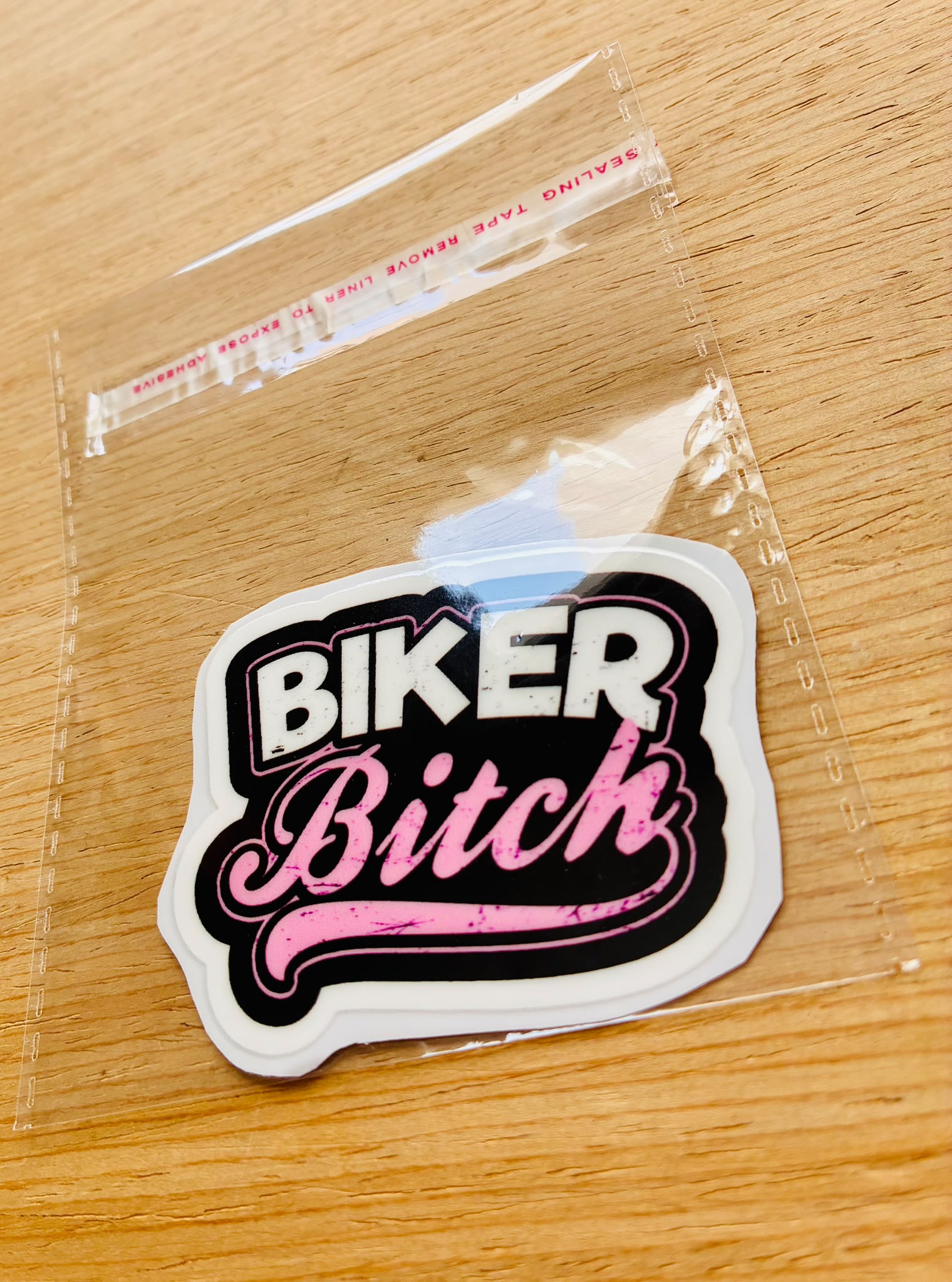 PEGATINA / STICKER BIKER BITCH DTF UV