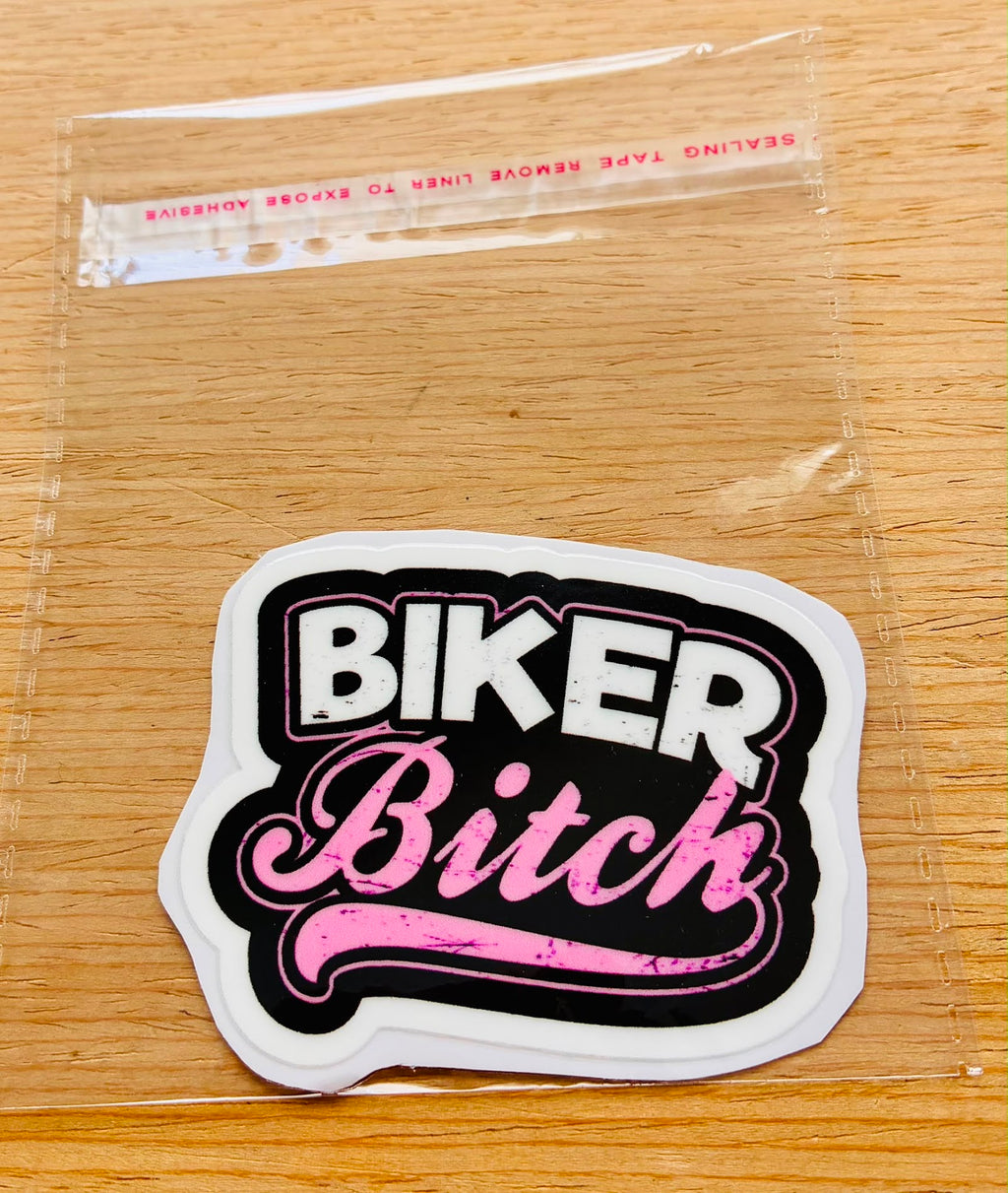 PEGATINA / STICKER BIKER BITCH DTF UV