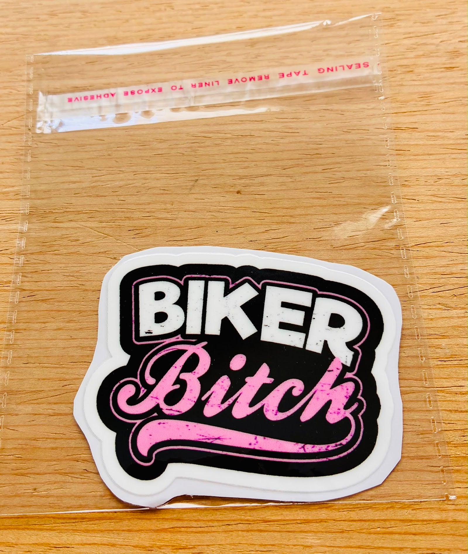 PEGATINA / STICKER BIKER BITCH DTF UV