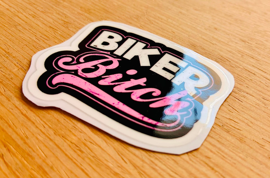 PEGATINA / STICKER BIKER BITCH DTF UV