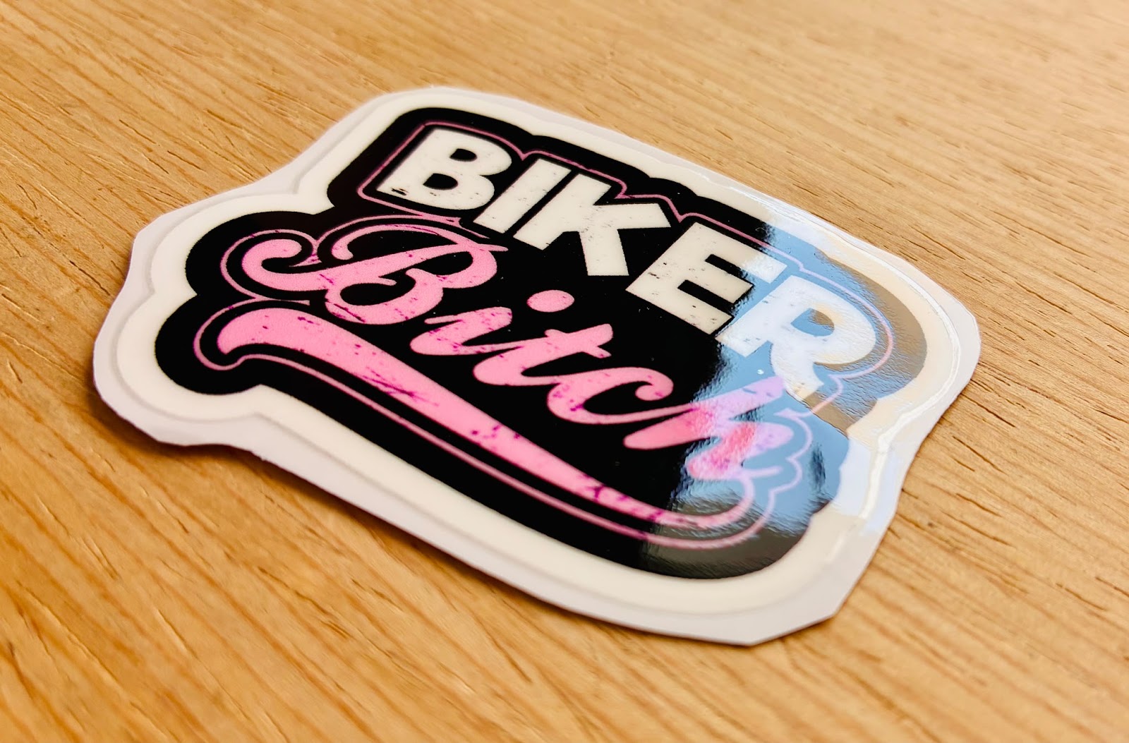 PEGATINA / STICKER BIKER BITCH DTF UV