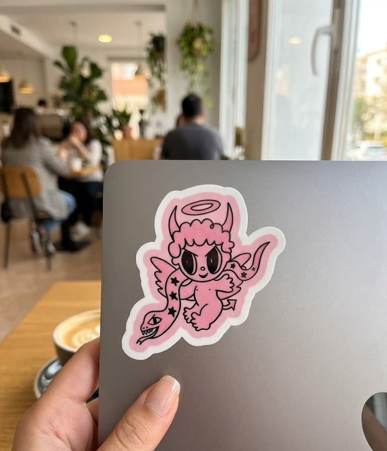 Sticker DTF UV "Angel Devil Girl" – Soft Edition