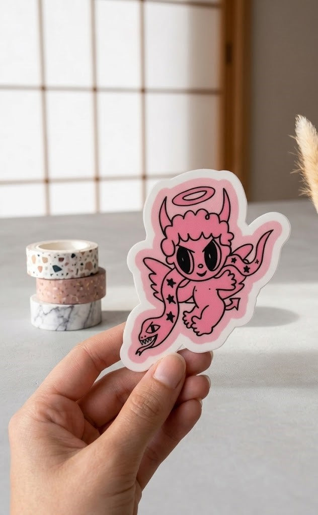 Sticker DTF UV "Angel Devil Girl" – Soft Edition