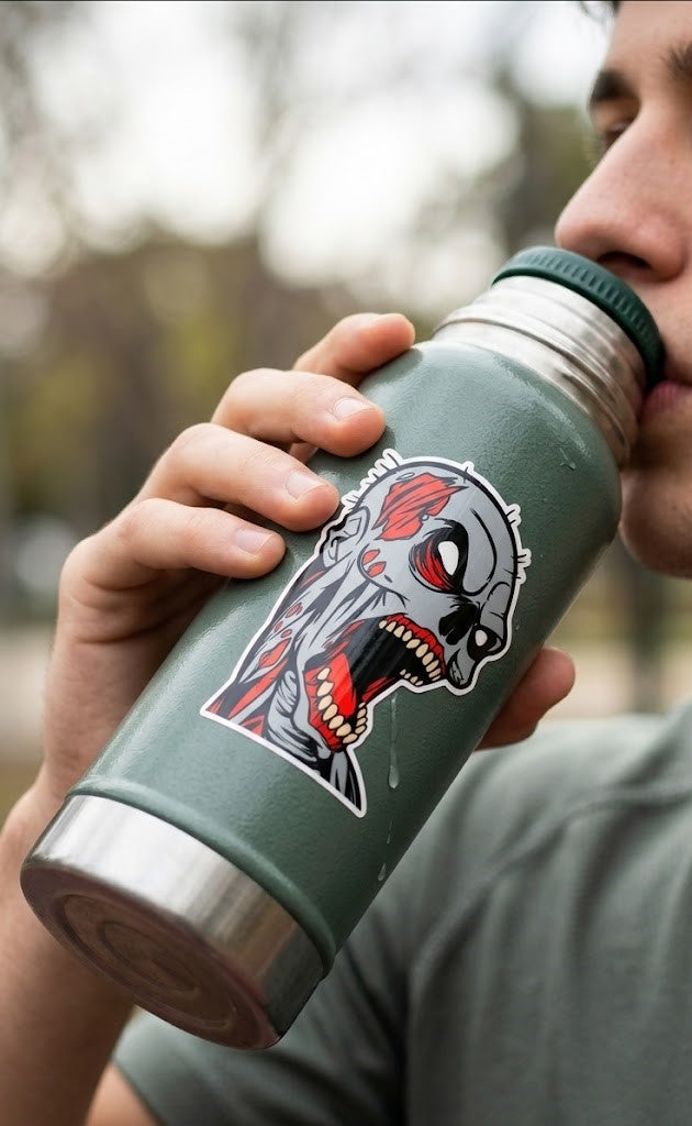 Sticker DTF UV "Screaming Zombie Skull" – Street Edition