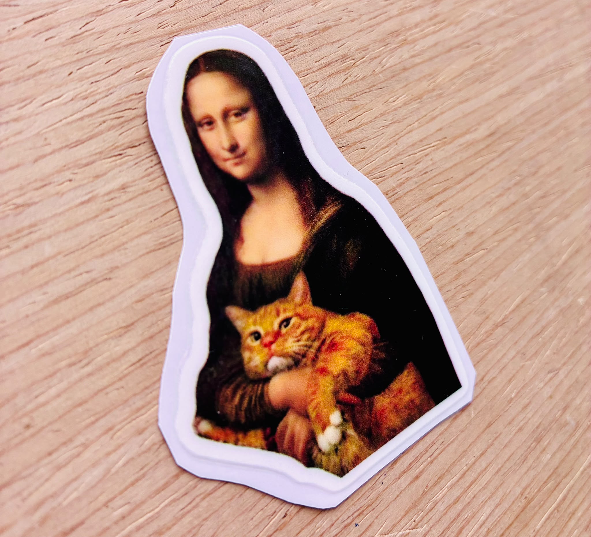 Sticker DTF UV "Mona Lisa Gato" – Soft Edition