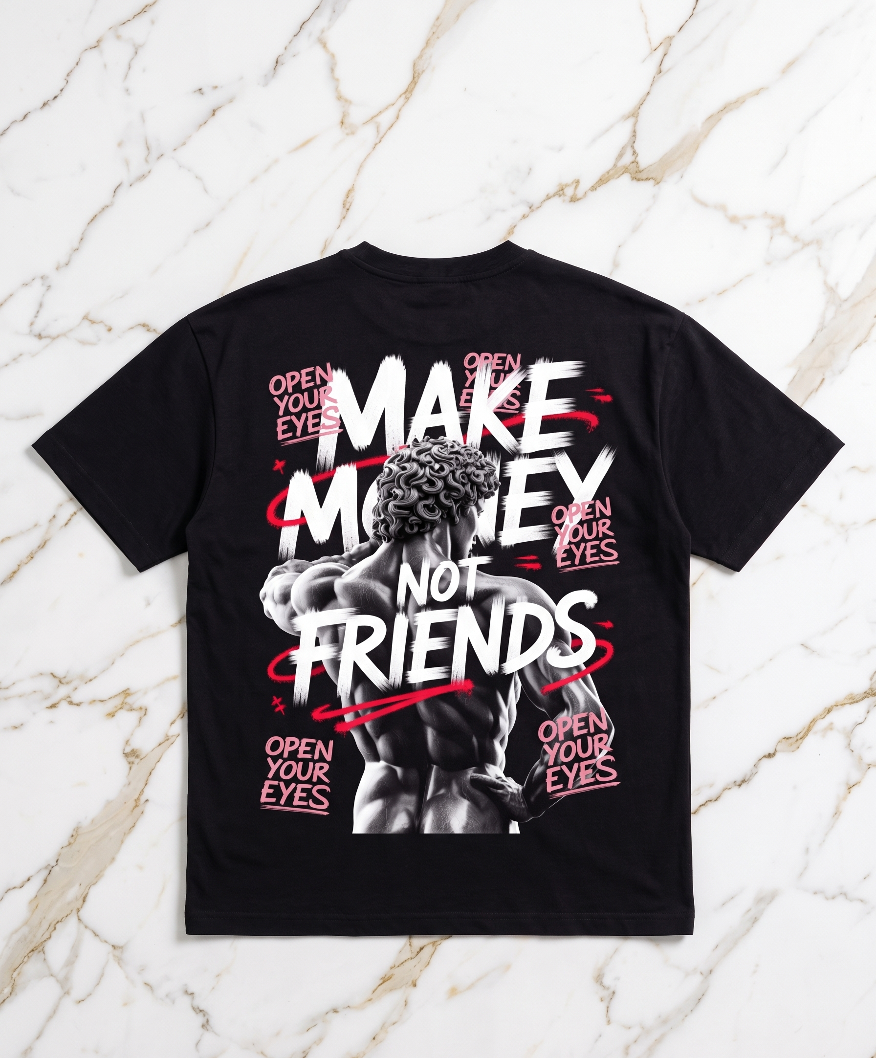 Camiseta Oversize "Make Money Not Friends" – 210g Premium