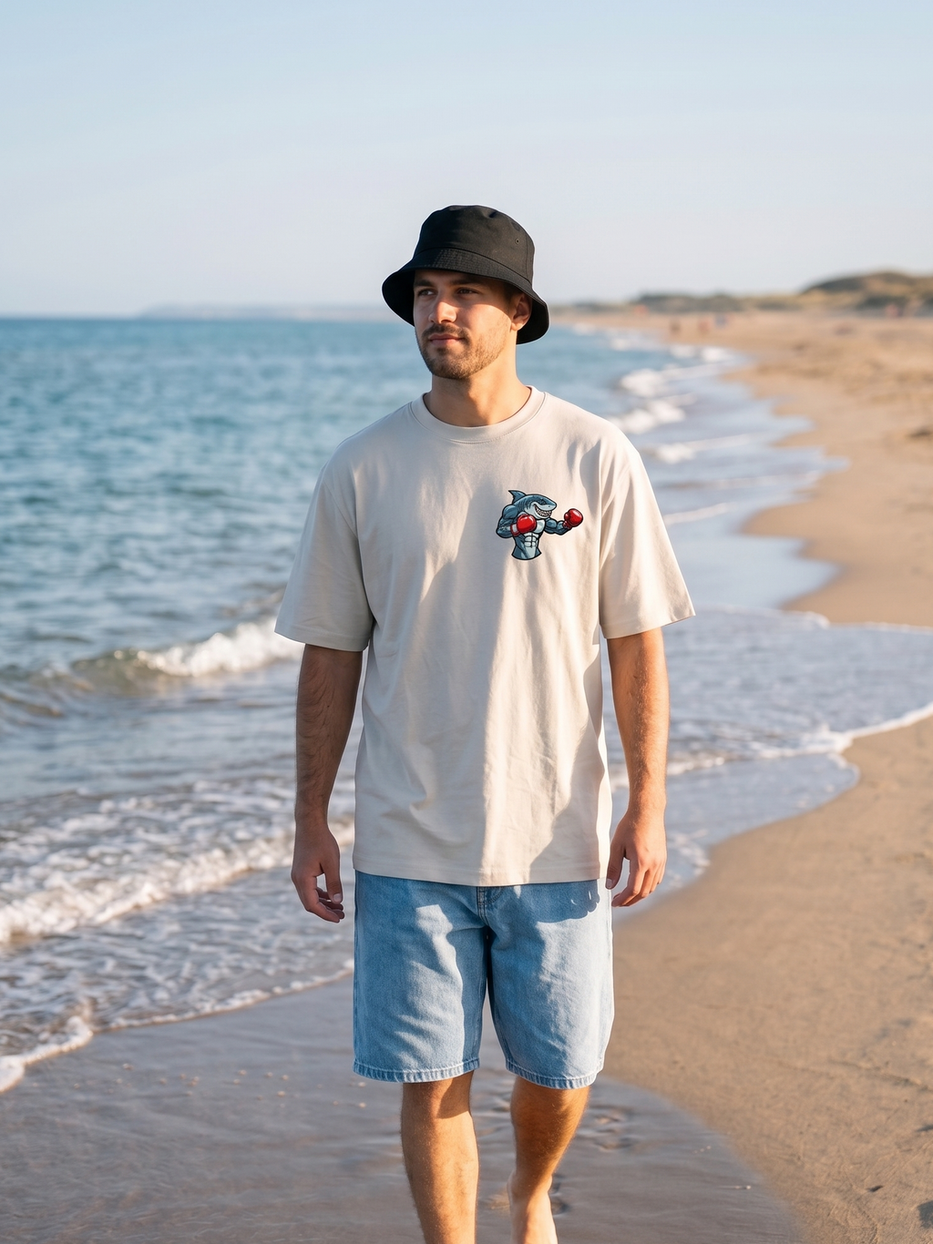 Camiseta Oversize "Great Shark Rumble" – 210g Premium Streetwear