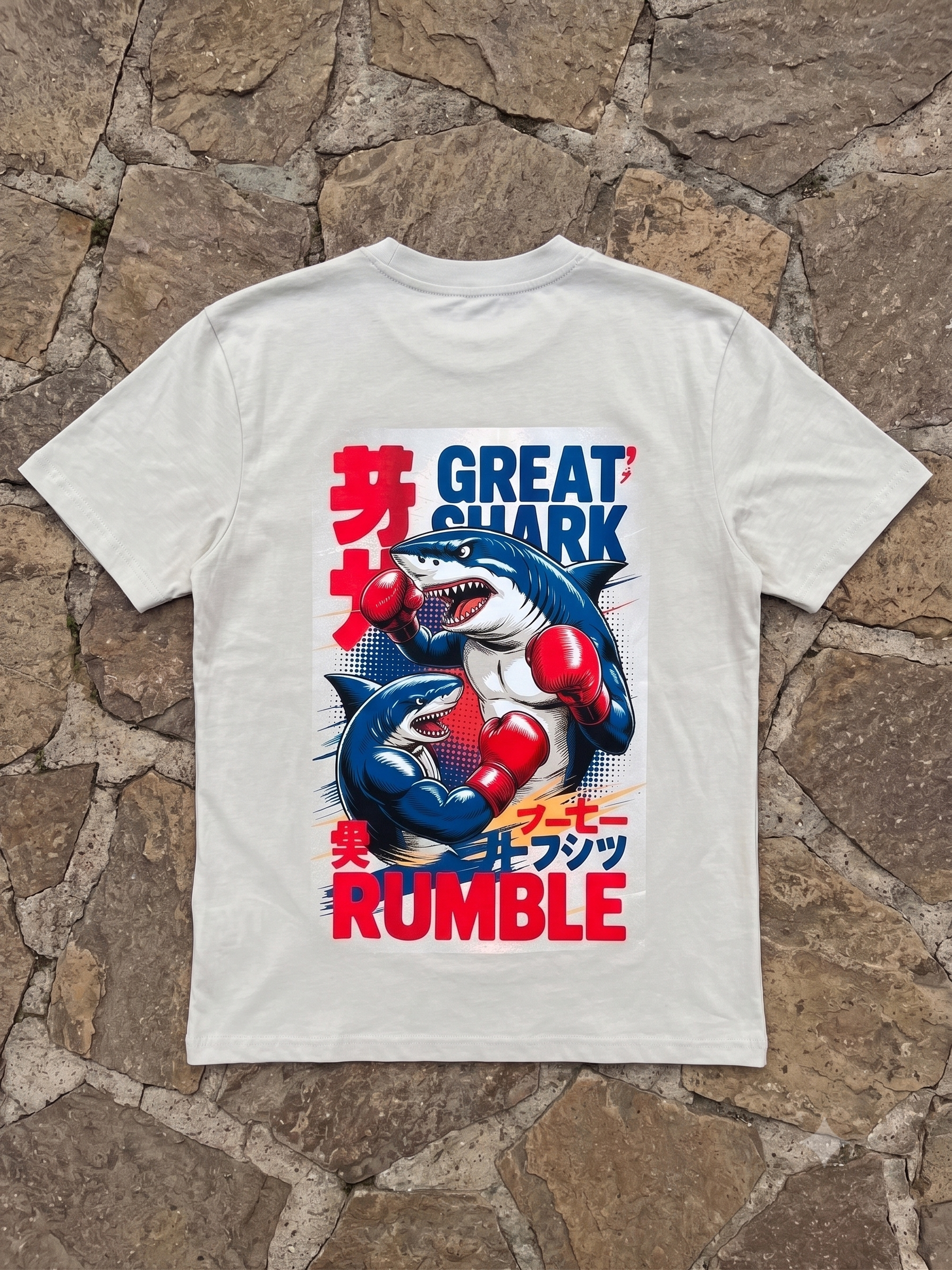 Camiseta Oversize "Great Shark Rumble" – 210g Premium Streetwear