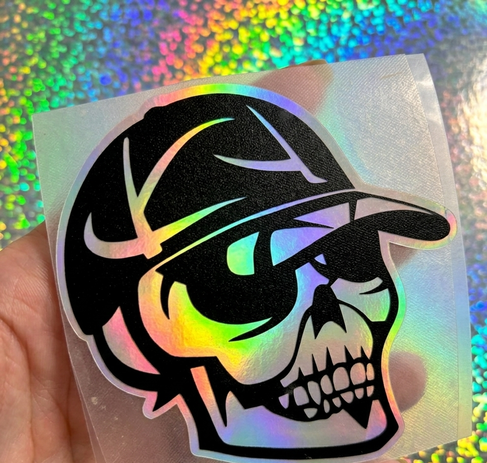 Sticker Holográfico - Skater Skull