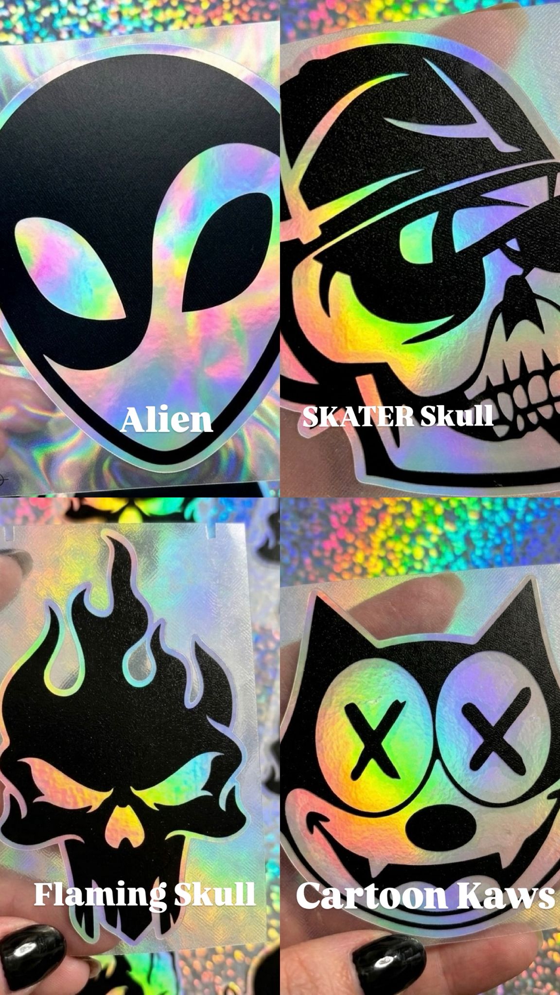Pack Pegatinas Holográficas x3 – Elige tus diseños