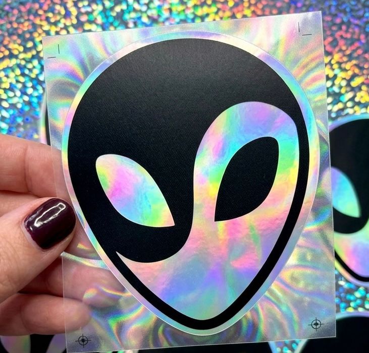 Pegatina Holográfica Alien – Estilo Cyberpunk & Urbano