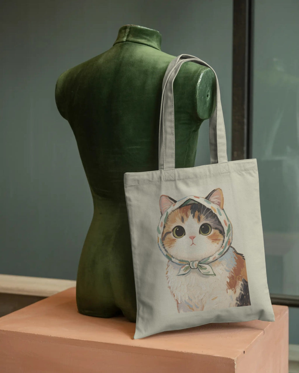 Tote Bag de Algodón Orgánico Premium - Edición "Gato Calicó Pintoresco