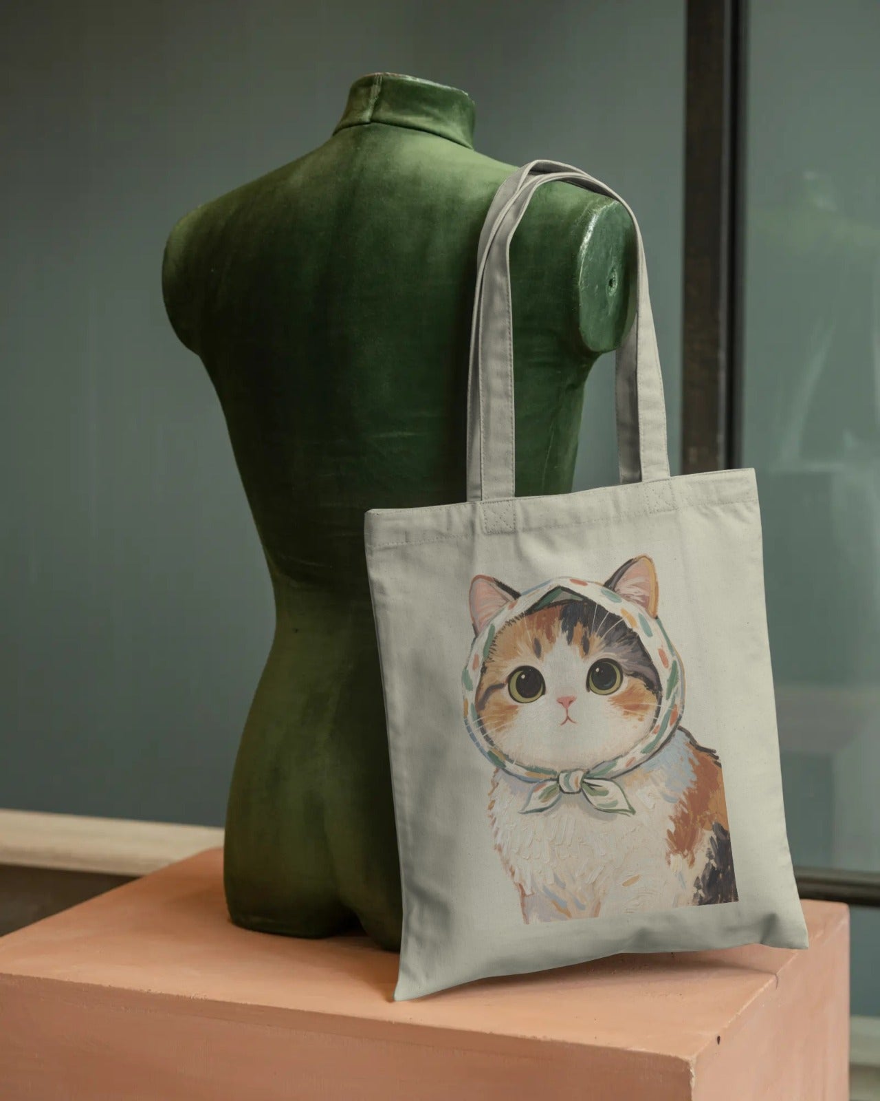 Tote Bag de Algodón Orgánico Premium - Edición "Gato Calicó Pintoresco