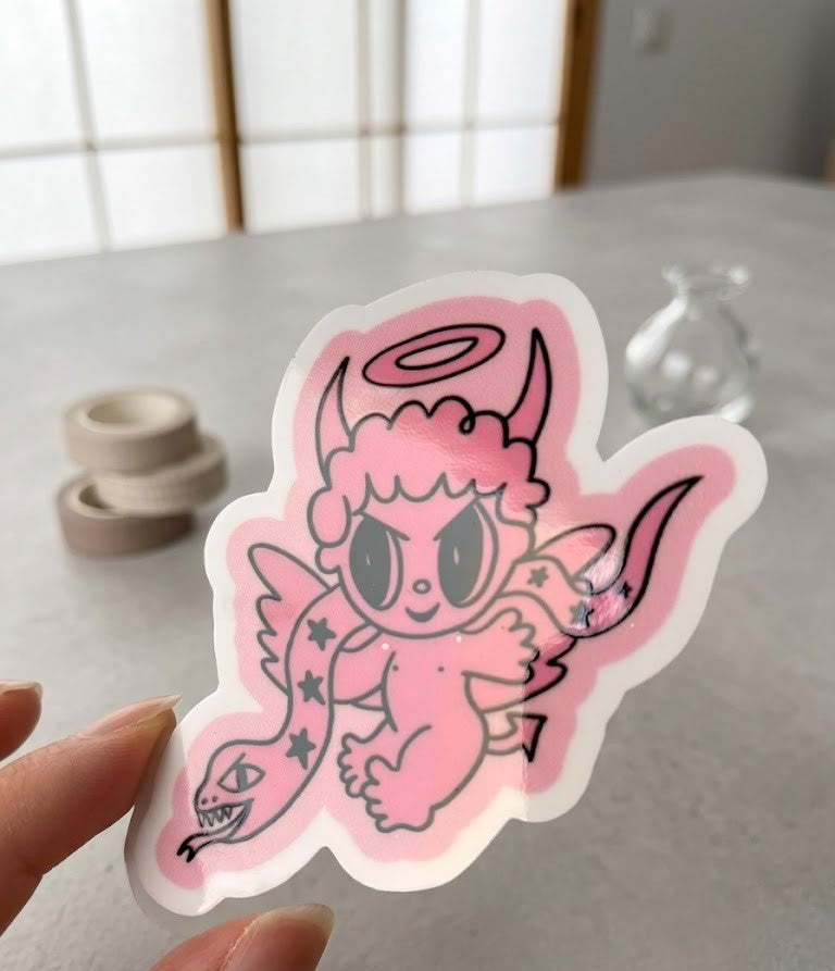 Sticker DTF UV "Angel Devil Girl" – Soft Edition