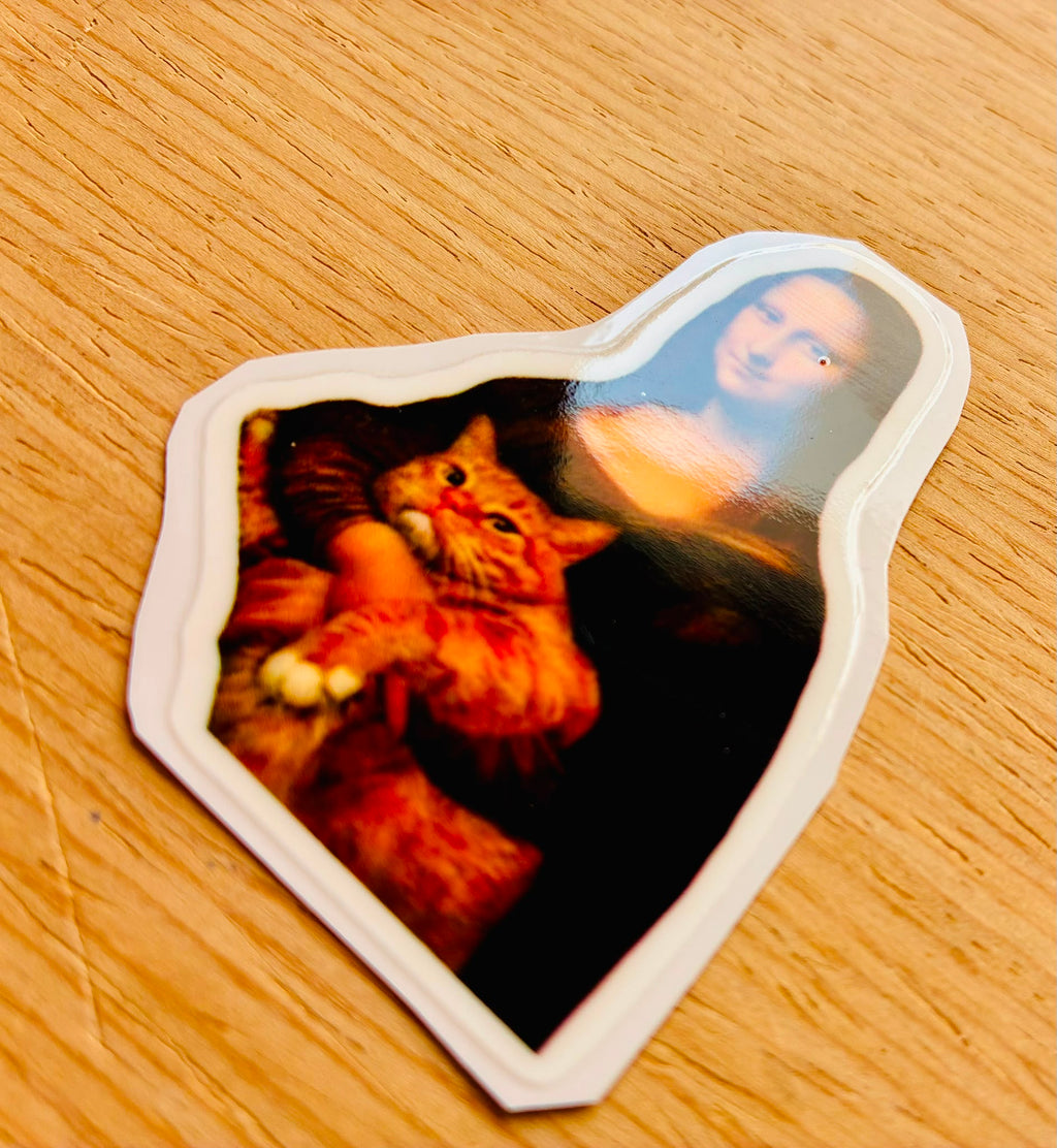 Sticker DTF UV "Mona Lisa Gato" – Soft Edition