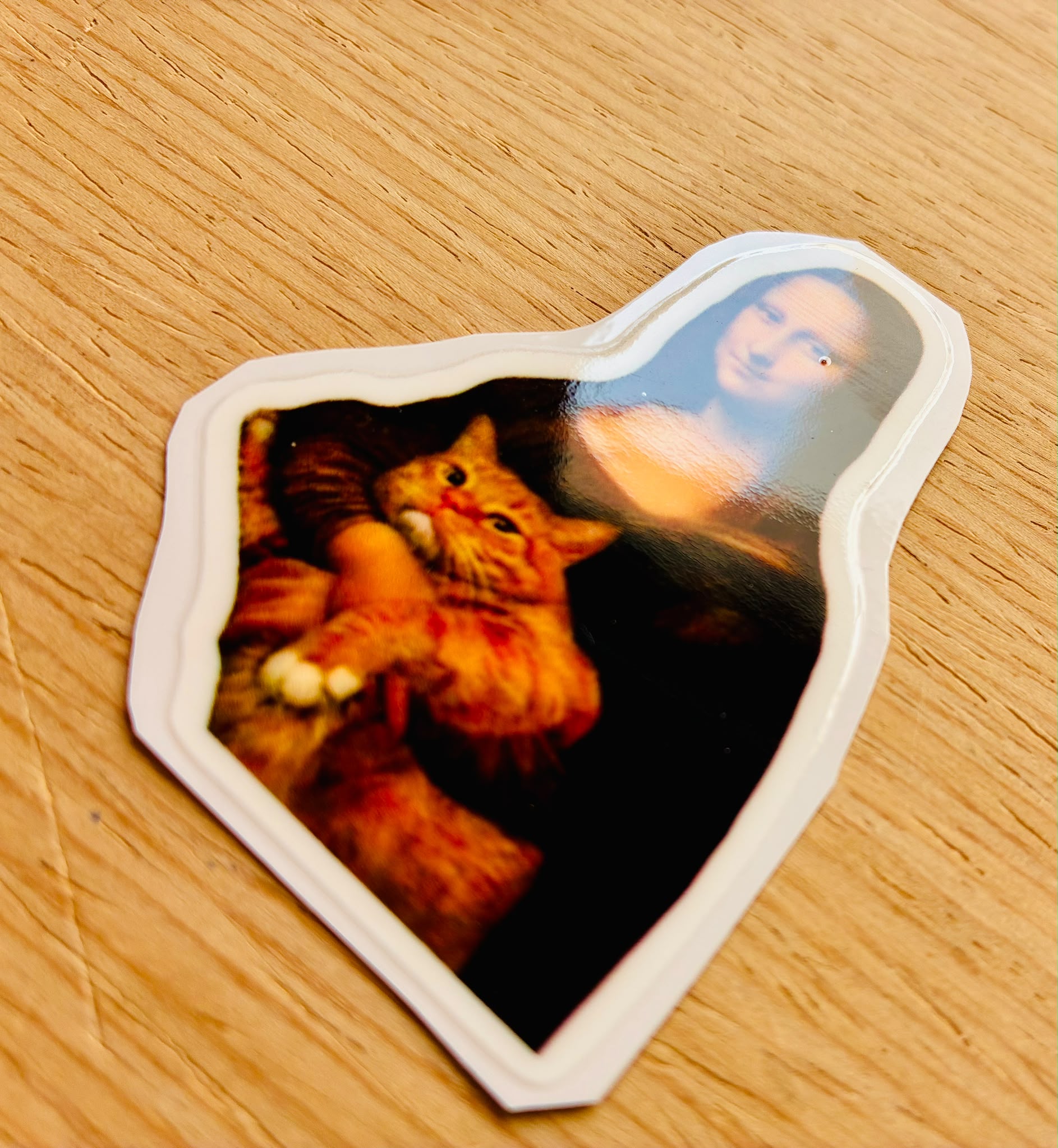 Sticker DTF UV "Mona Lisa Gato" – Soft Edition