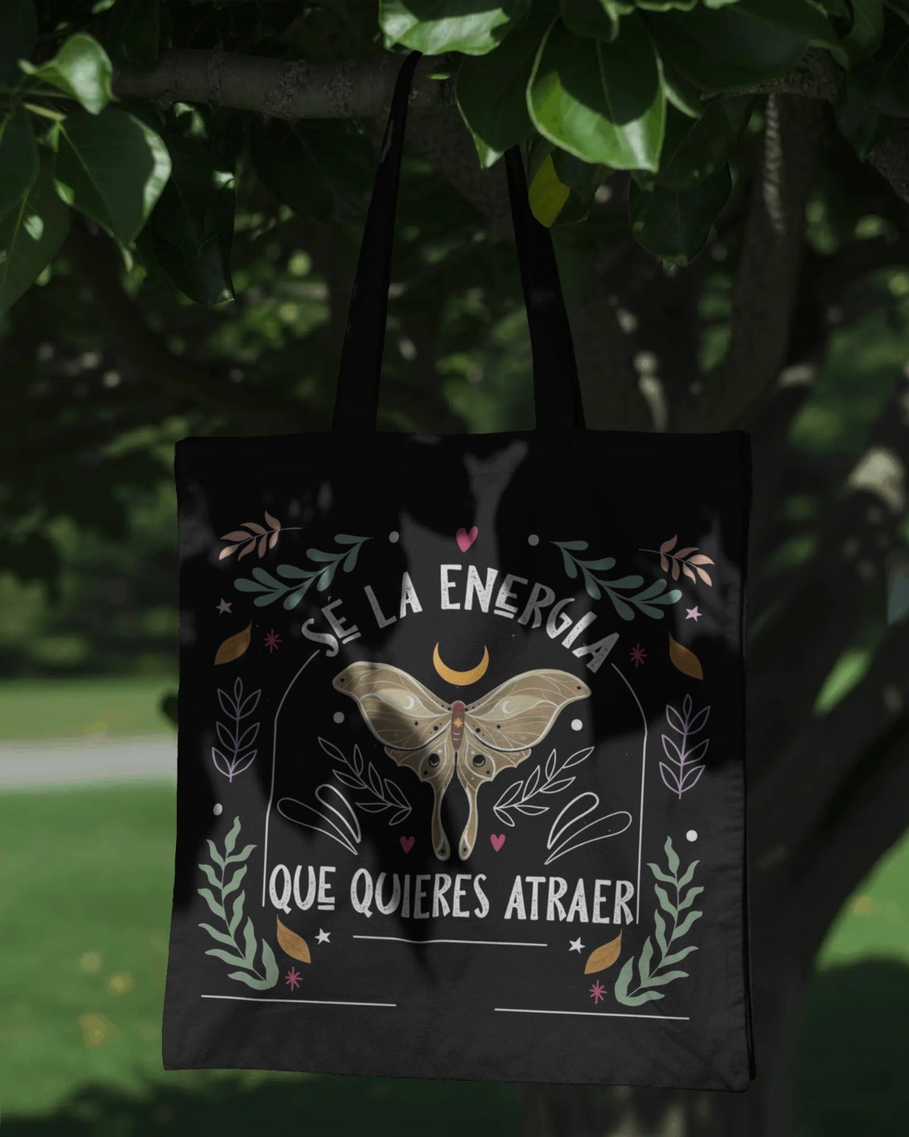 Tote Bag de Algodón Orgánico Premium - Edición Mística "Sé la Energía"