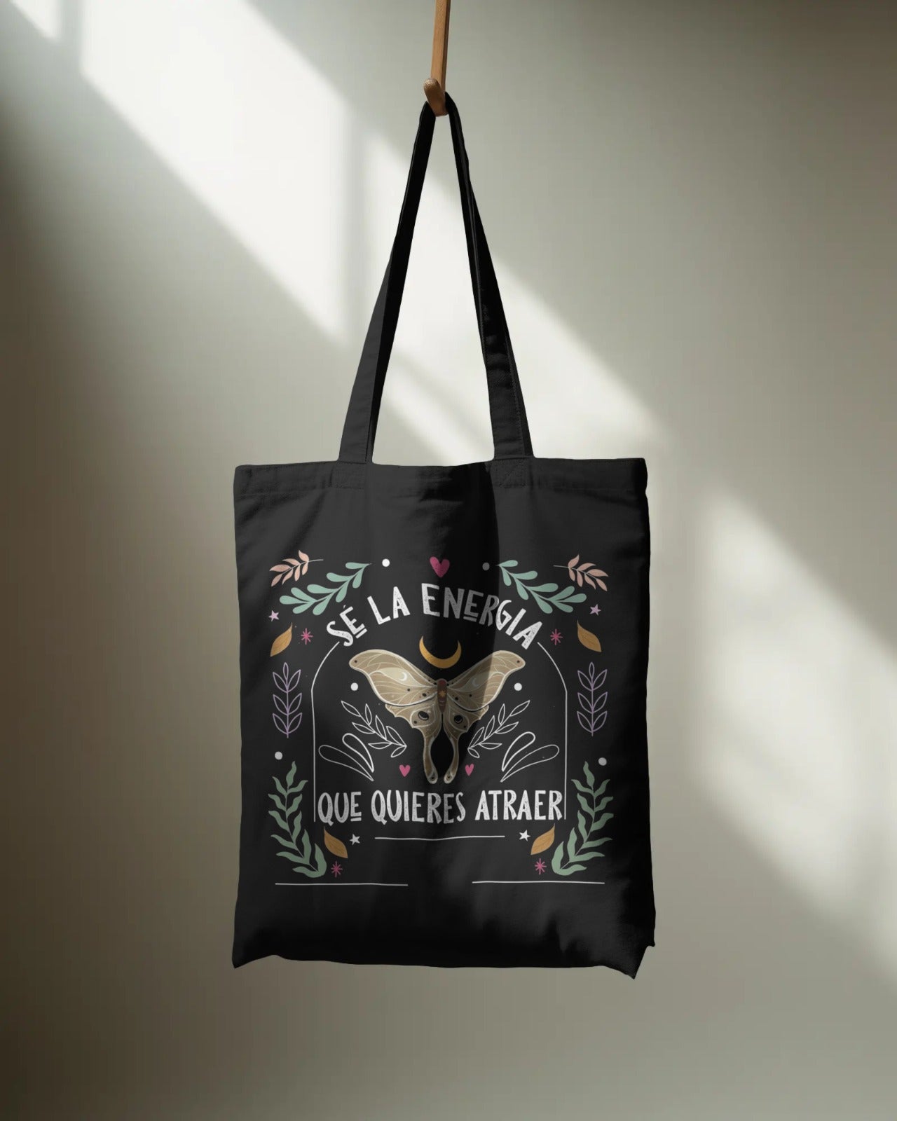 Tote Bag de Algodón Orgánico Premium - Edición Mística "Sé la Energía"