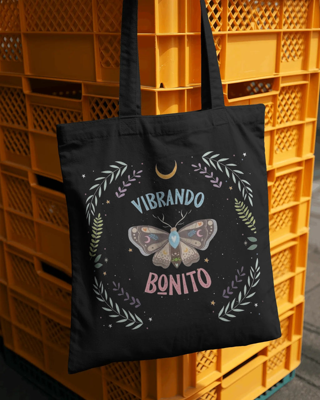Tote Bag de Algodón Orgánico Premium - Edición Mística "Vibrando Bonito"